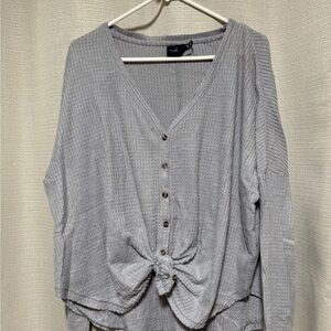 Urban Outfitters Light Gray Button-Down Top